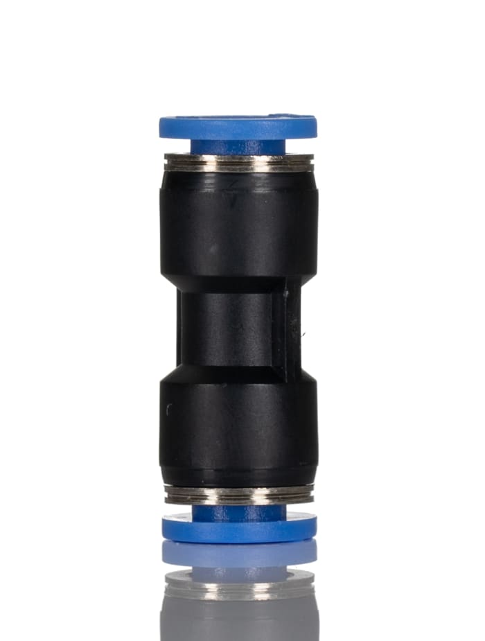 RS PRO Straight Tube-to-Tube Adaptor, Push In 6 mm to Push In 6 mm, Tube-to-Tube Connection Style