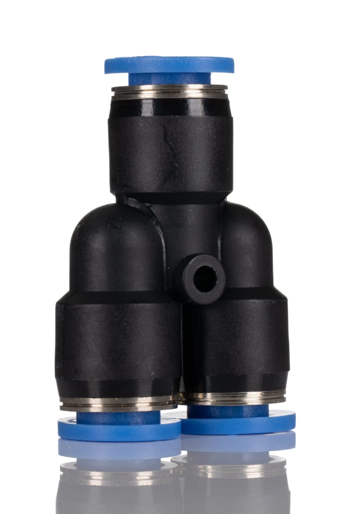RS PRO Y Tube-to-Tube Adaptor, Push In 8 mm to Push In 8 mm, Tube-to-Tube Connection Style