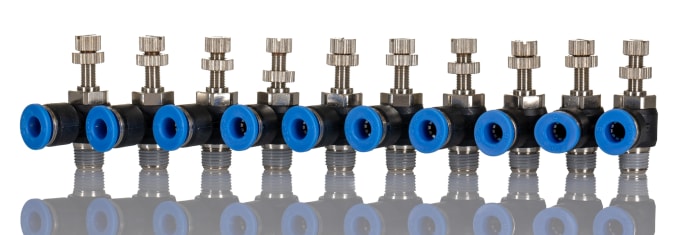 RS PRO Threaded Speed Controller x 6mm Tube Outlet Port