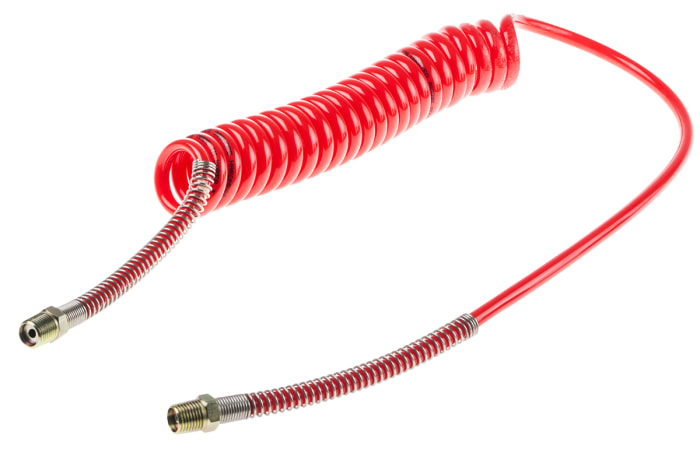 RS PRO 2m, Polyurethane Recoil Hose, with BSPT 1/4"" Male connector