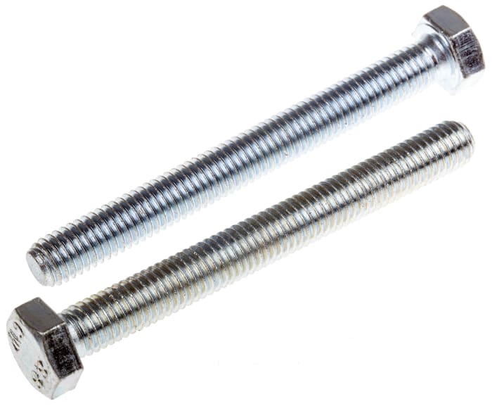 Perno hexagonal RS PRO Zinc brillante, Acero, M8 x 1.25 mm