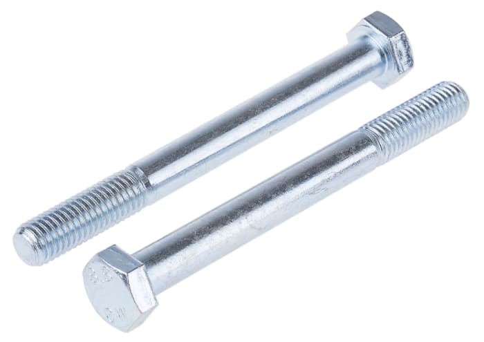RS PRO Bright Zinc Steel, Hex Bolt, M12 x 120 mm