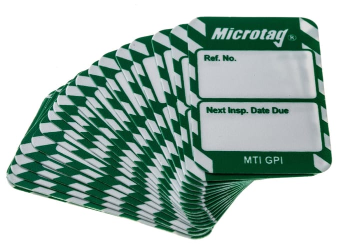 MIC-MTI-GPI-GN-20 Brady | Brady White on Green Safety Inspection Tag ...