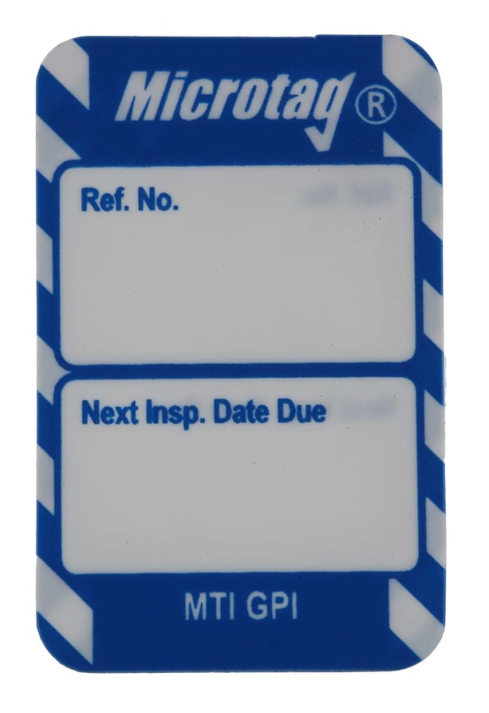 MIC-MTI-GPI-BL-20 Brady | Brady White on Blue Safety Inspection Tag ...