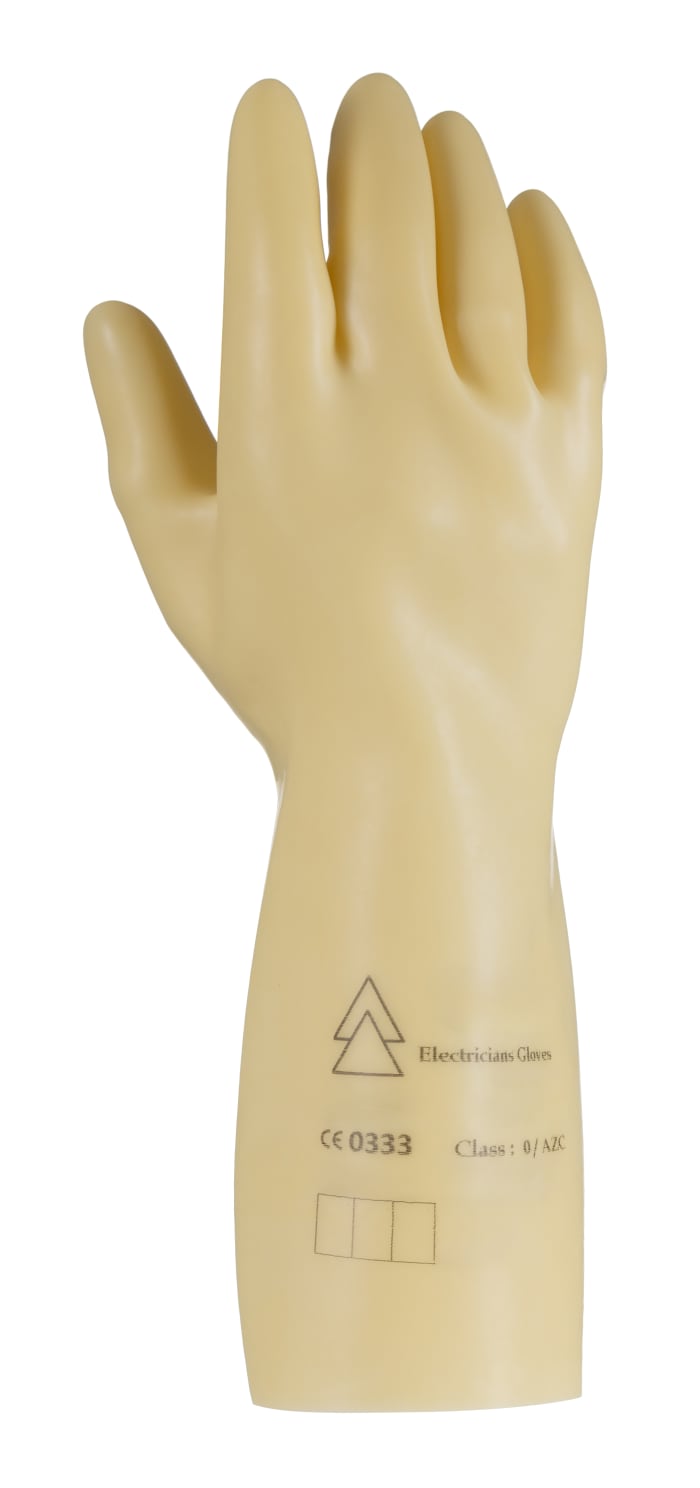 Penta Beige Latex Electrical Protection Electrical Insulating Gloves, Size 8, Latex Coating