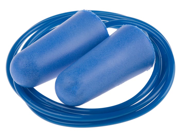 RS PRO Blue Disposable Corded Ear Plugs, 32dB Rated, 200 Pairs