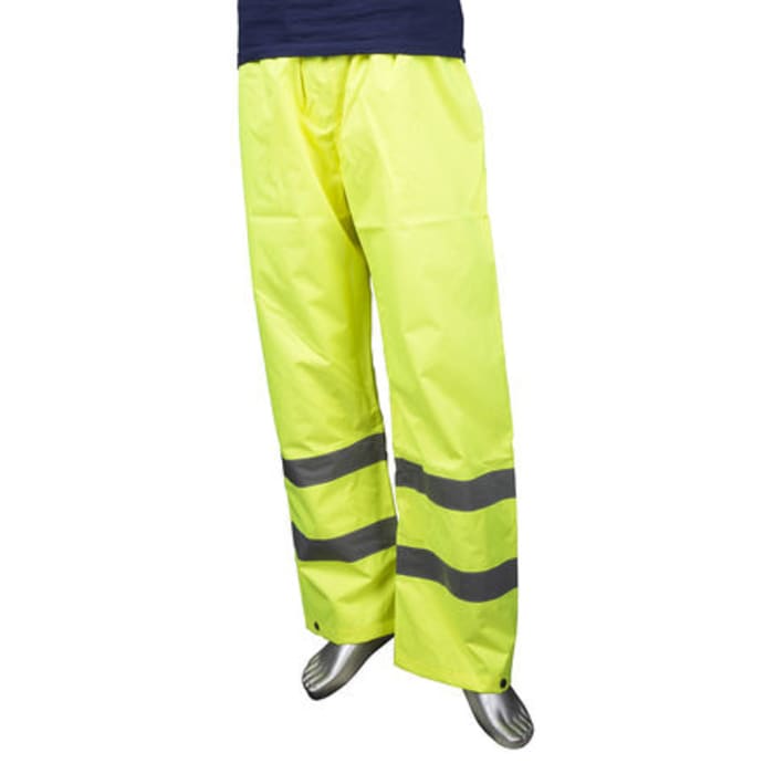 Pantalones alta visibilidad Portwest Unisex, talla XL, de color Amarillo, impermeables