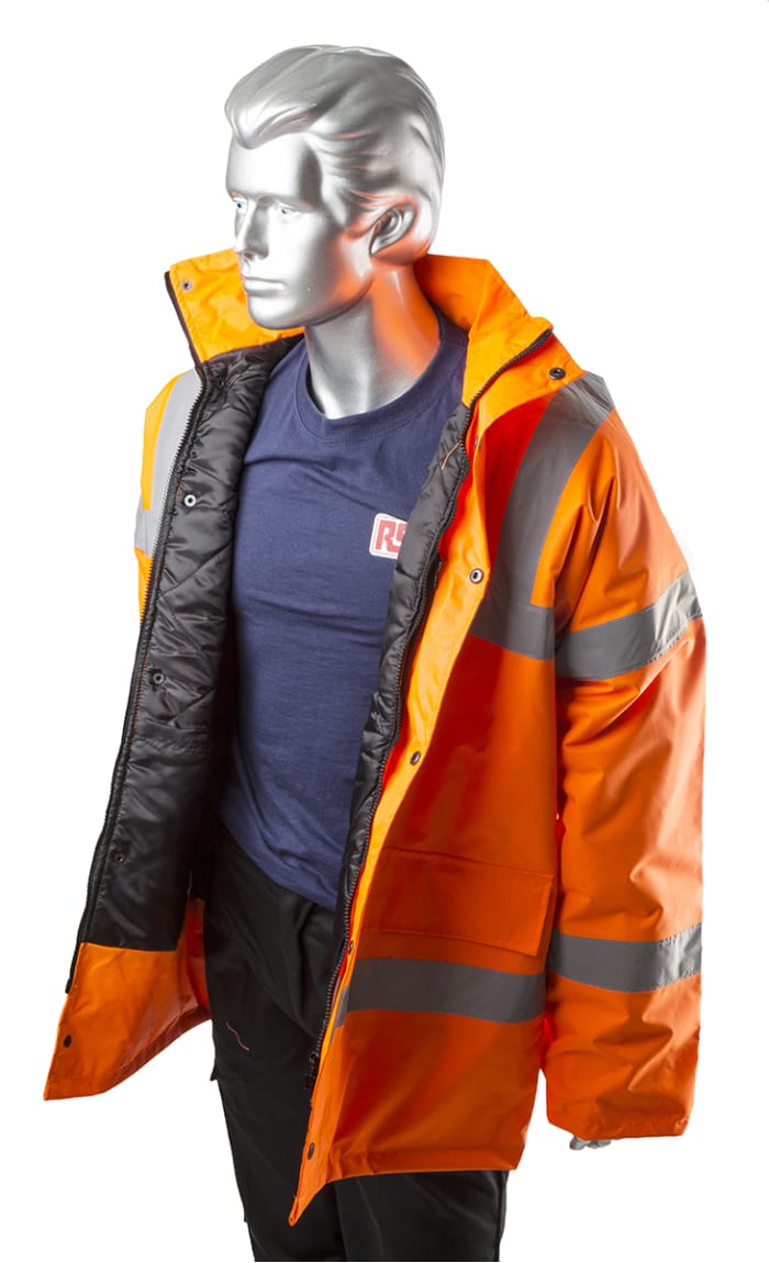 Orange hi vis rain jacket on sale