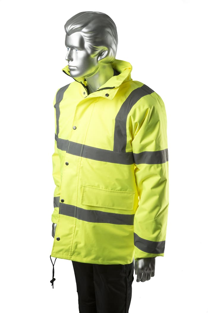 Chaqueta de tráfico de alta visibilidad para hombre Portwest de color Amarillo, talla M, impermeable