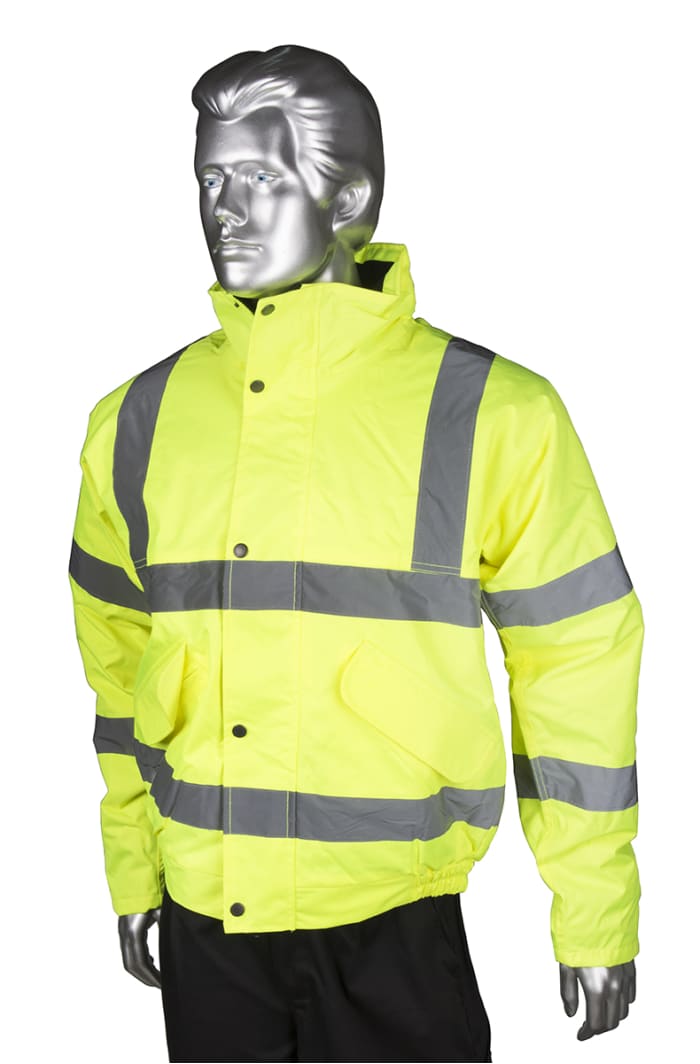 Chaqueta acolchada tipo aviador de alta visibilidad para hombre Portwest de color Amarillo, talla S, impermeable