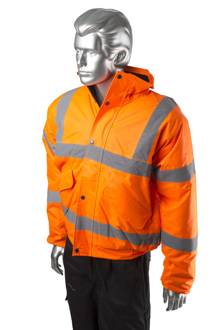 Chaqueta acolchada tipo aviador de alta visibilidad  para hombre RS PRO de color Naranja, talla XL, impermeable