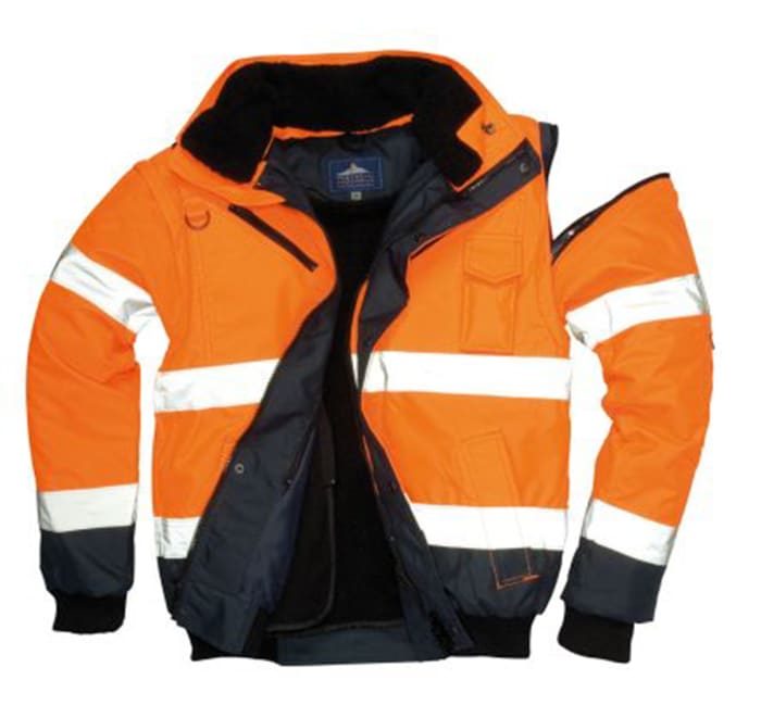 Portwest Orange Men Hi Vis Bomber Jacket, XL