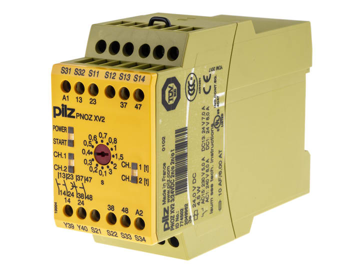 774502 Pilz | Pilz PNOZ XV2, 24V dc Safety Relay, 2 Safety