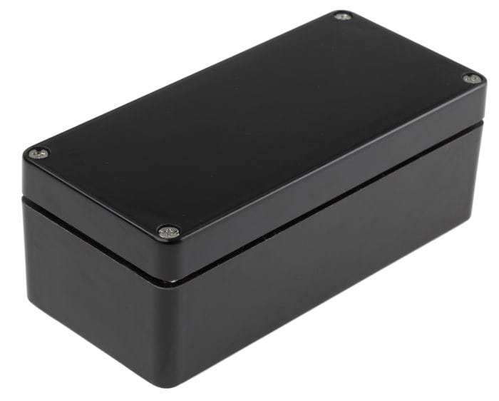 RS PRO Black PET Enclosure, IP66, Black Lid, 160 x 75 x 55mm