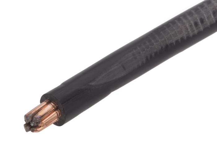 RS PRO Black 16 mm² Tri-rated Cable, 25m, PVC Insulation