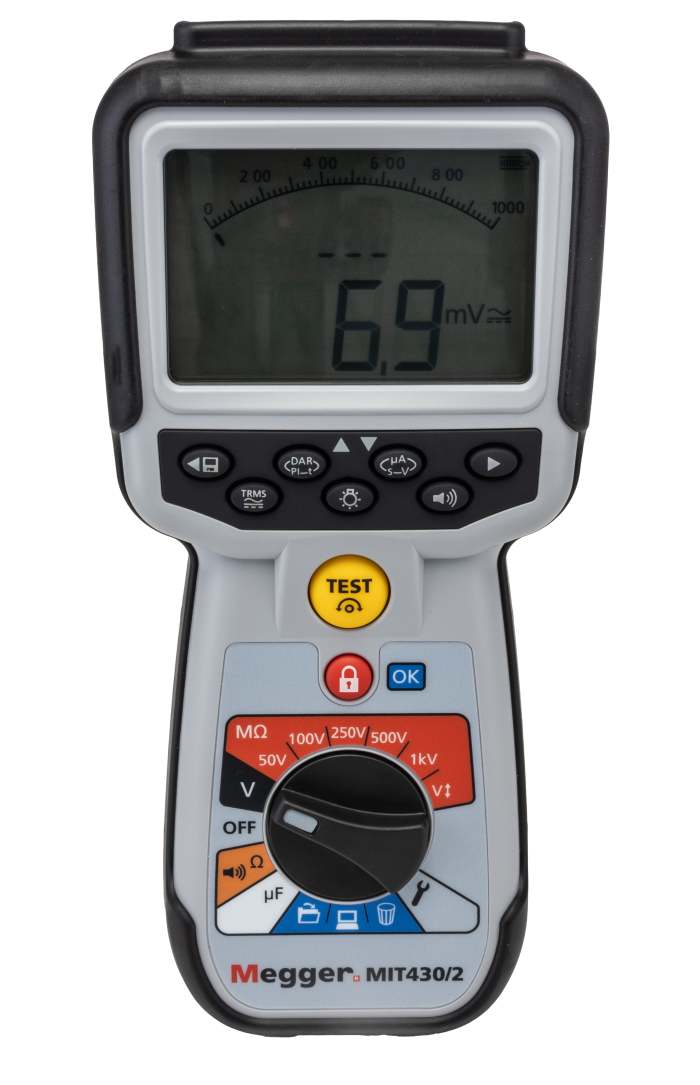 Megger MIT430 2 Insulation Tester, 10V Min, 1000V Max, 200GΩ Max, CAT IV