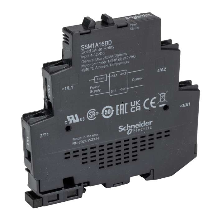 Relais statique Schneider Electric SSM, 6 A, Rail DIN, 32 V c.c., 280 V c.a.