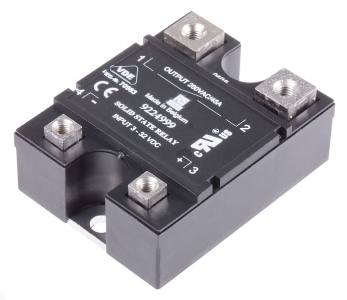 RS Pro Solid State Röle (SSR) 45 A rms SPNO, Sıfır Geçişli, Panoya Montaj, Tristör, Max Yük Gerilimi: 280 V ac