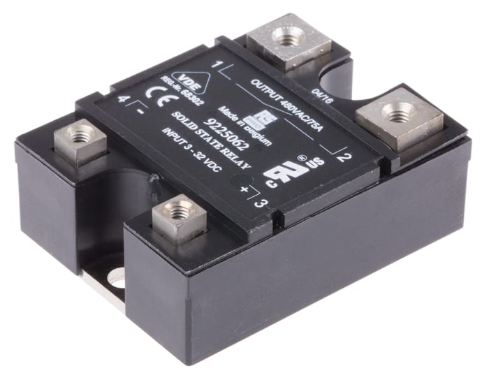 RS PRO Solid State Relay, 75 A rms Load, Panel Mount, 480 V ac Load, 32 V dc Control