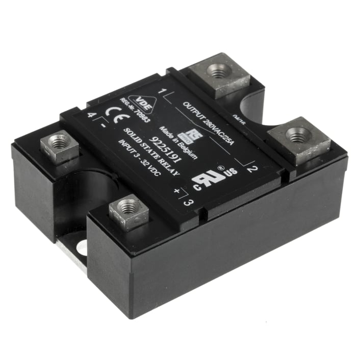 RS Pro Solid State Röle (SSR) 25 A rms SPNO, Rastgele Açma, Panoya Montaj, Triyak, Max Yük Gerilimi: 280 V ac