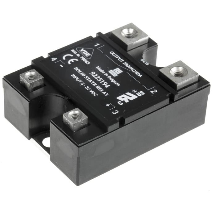 RS PRO Solid State Relay, 40 A rms Load, Panel Mount, 280 V ac Load, 32 V dc Control