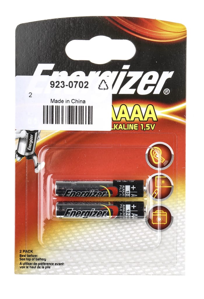 Pile AAAA Energizer alcaline Energizer LR61 1.5V Alcaline, 550mAh