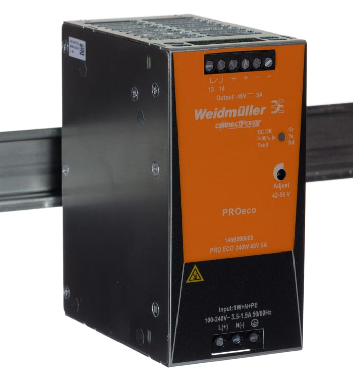 1469590000 Weidmüller | Weidmuller PRO ECO Switched Mode DIN Rail Power ...