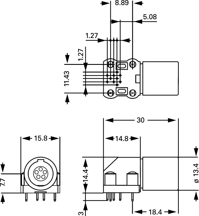 PPG.M0.5GG.N Lemo Lemo Circular Connector, 5 Contacts, Panel Mount