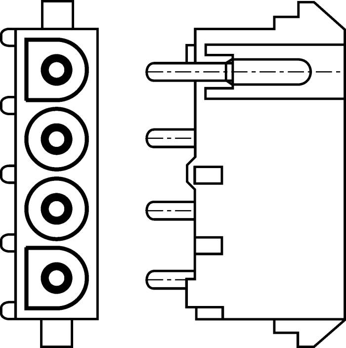 TE Connectivity Power, 6 Way, 19A, Male, MATE-N-LOK, Through Hole, 600 V ac