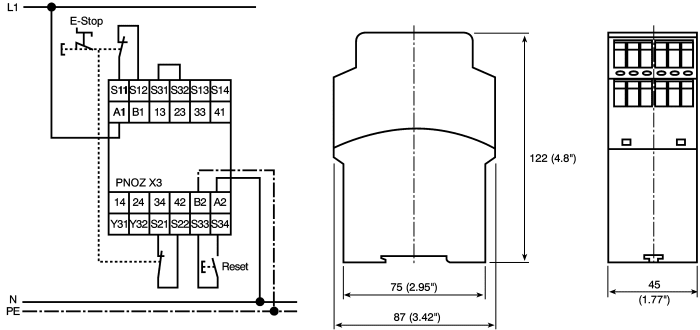 774318 Pilz Pilz 24 V Dc 230 V Ac Safety Relay Dual Channel With 3 Safety Contacts 1 Auxiliary Contact Pnoz X Range 245 1854 Rs Ponents