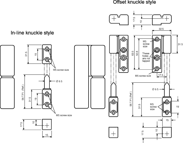 965050050RS Southco Southco Zinc Barrel Hinge with a Liftoff Pin