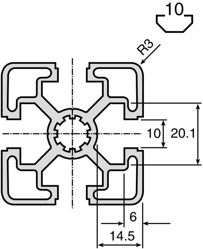 Perfil Estructural de Aluminio 40x40 - Rocketeers Store