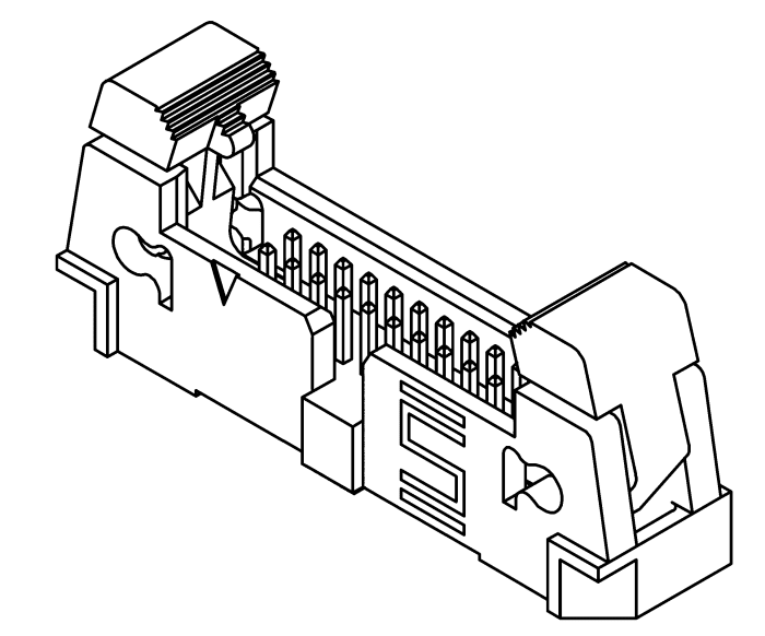 Konektor PCB, řada: EHF, Vodič-Deska, počet kontaktů: 40, počet řad: 2, rozteč: 1.27mm izolace pájením, orientace těla: