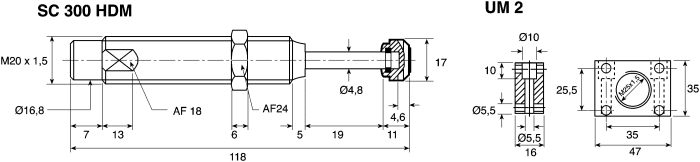 SC925EUM-2 ACE | ACE Shock Absorber, SC925EUM-2, 189 mm Body Length, 40 ...