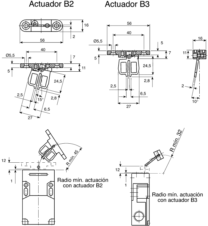 Schmersal Betätigungselement Radius Für AZ Sicherheitsschalter - 45mm Radius Industriezubehör