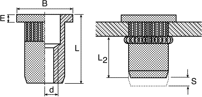 Insert fileté Acier Brut Bolhoff, M8, Ø 11mm x 18mm