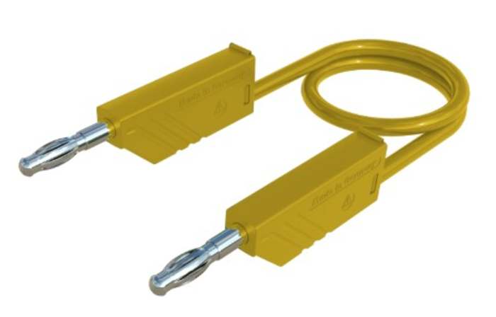 Hirschmann Test &amp; Measurement Zkušební kabel s konektorem, Žlutá 16A, délka kabelů: 1 m, 60V dc, Silikon