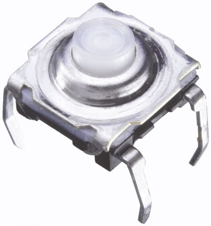 IP60 White Button Tactile Switch, SPST 50 mA @ 32 V dc 1mm