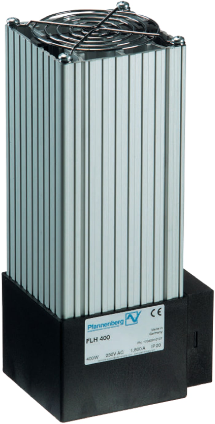 Pfannenberg Enclosure Heater, 115V ac, 400W Output, 85°C, 223.5mm x 85mm x 104mm