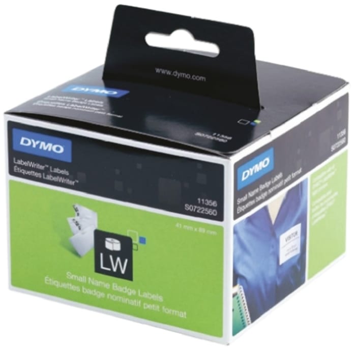Dymo White Black Print Label Roll, 41mm Width, 300Per Roll Qty