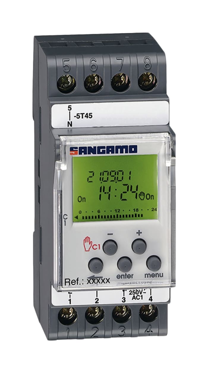 Interrupteur horaire pour rail DIN Sangamo, 230 V c.a. 1 canal