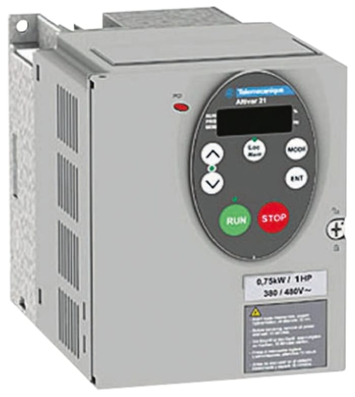 Telemecanique Inverter Drive, 2.2 kW, 3 Phase, 400 V, 5.1 A, ALTIVAR 21 Series