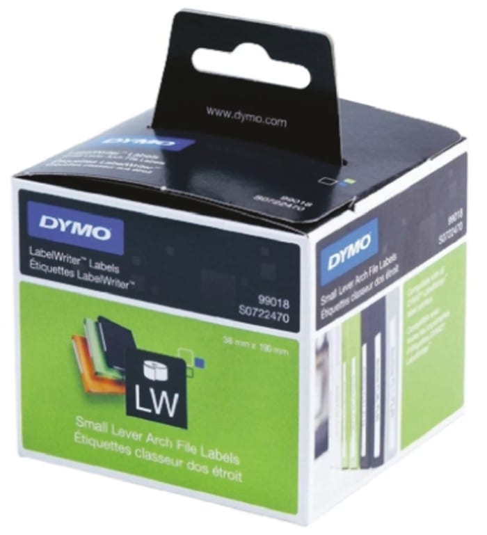 Dymo White Black Print Label Roll, 38mm Width, 110Per Roll Qty