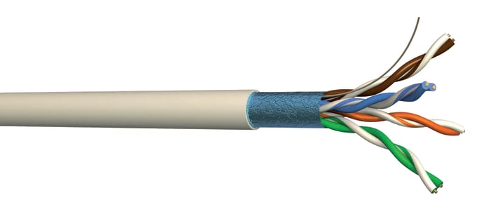 CAEMMC, 100m Cat5e, Grey, F/UTP Shielded, Unterminated PVC Sheath