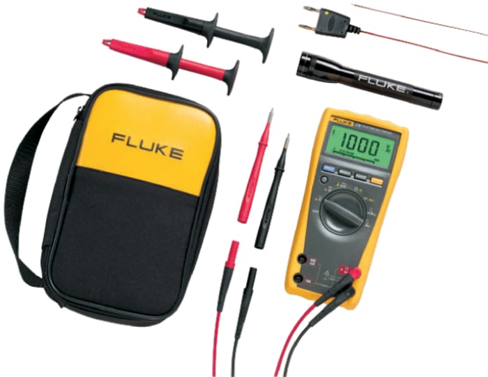 Fluke 179 Handheld LCD Digital Multimeter, True RMS, 10A ac Max, 10A dc Max, 1000V ac Max - RS Calibrated