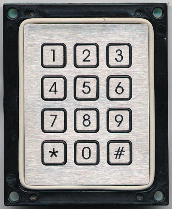 Clavier en acier inoxydable APEM, 12 touches type 4 x 3, IP65