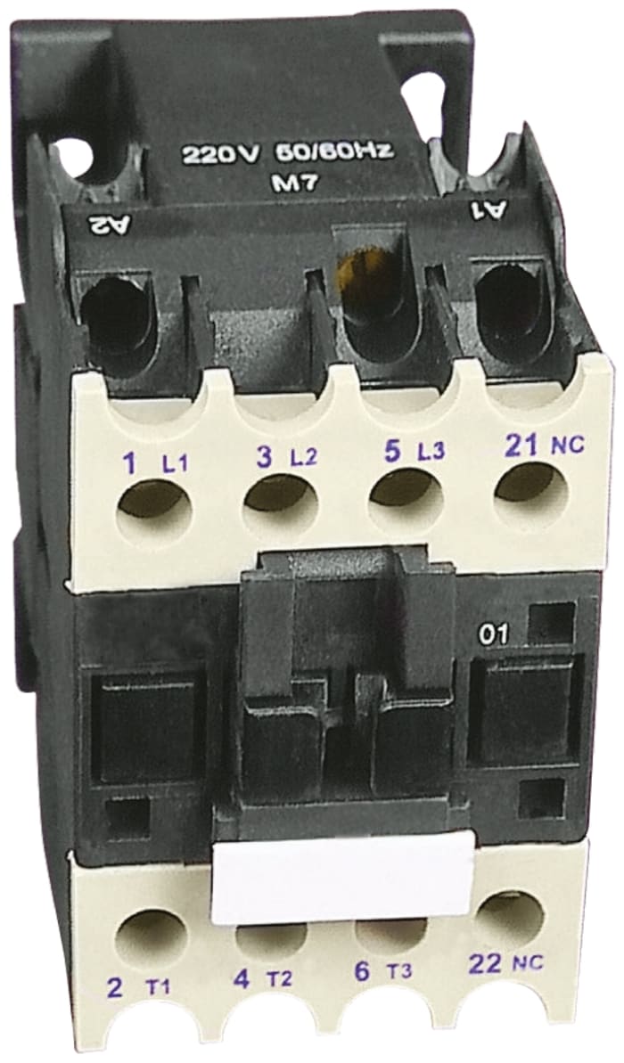 RS PRO Contactor, 24 V ac Coil, 3-Pole, 12 A, 5.5 kW, 3NO, 600 V ac