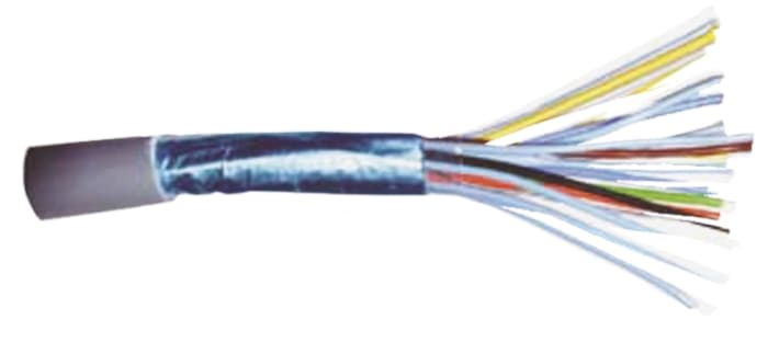 RS PRO 6 Core 20 AWG Telephone Cable, Grey Sheath, 100m