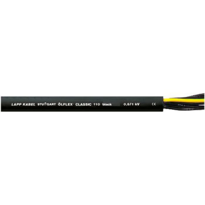 Câble de commande Lapp ÖLFLEX CLASSIC 110, 7 x 1 mm², 17 AWG, gaine en PVC, Noir, 50m
