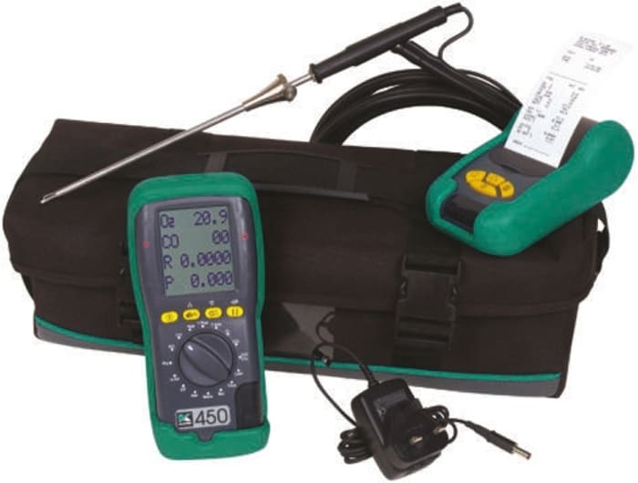 Kane KANE450 KIT Flue Gas Analyser, ±0.3%, ±10ppm, +100 mbar, +20 mbar, +2000 mbar, +80 mbar Max